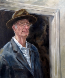 Tableau de Mick-Droux : autoportrait au chapeau